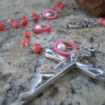 Pearl & Red Coral Rosary