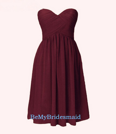 maroon knee length dresses