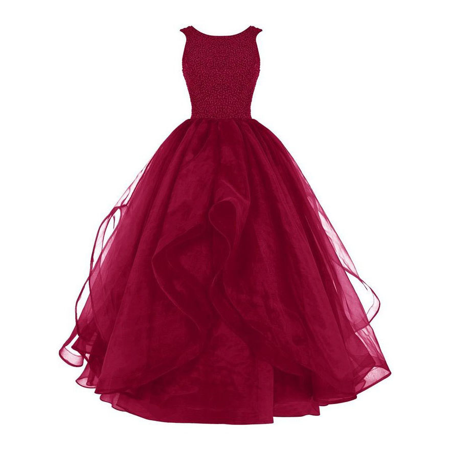 red organza dress