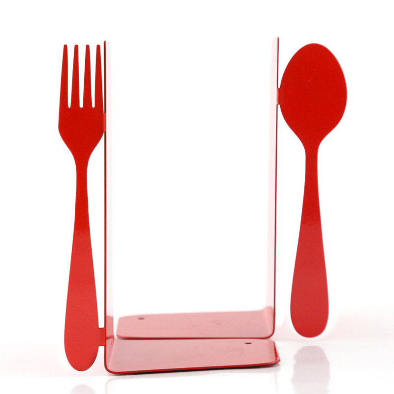 Red bookends Fork and spoon on Storenvy