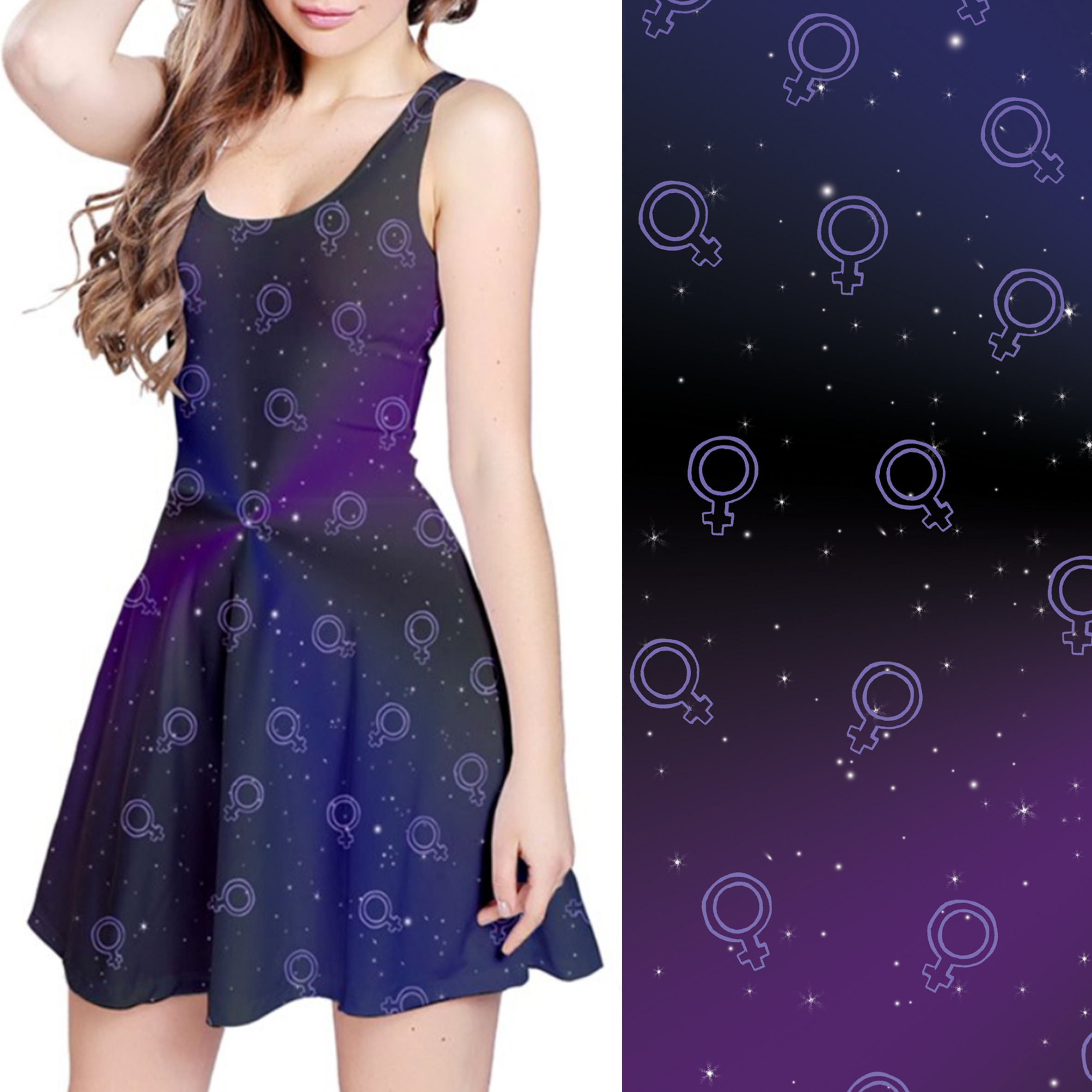 galaxy skater dress