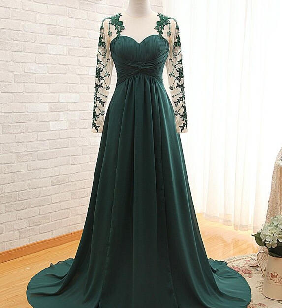 Green Lace Prom Dress