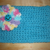 Blue Crochet Pouch 