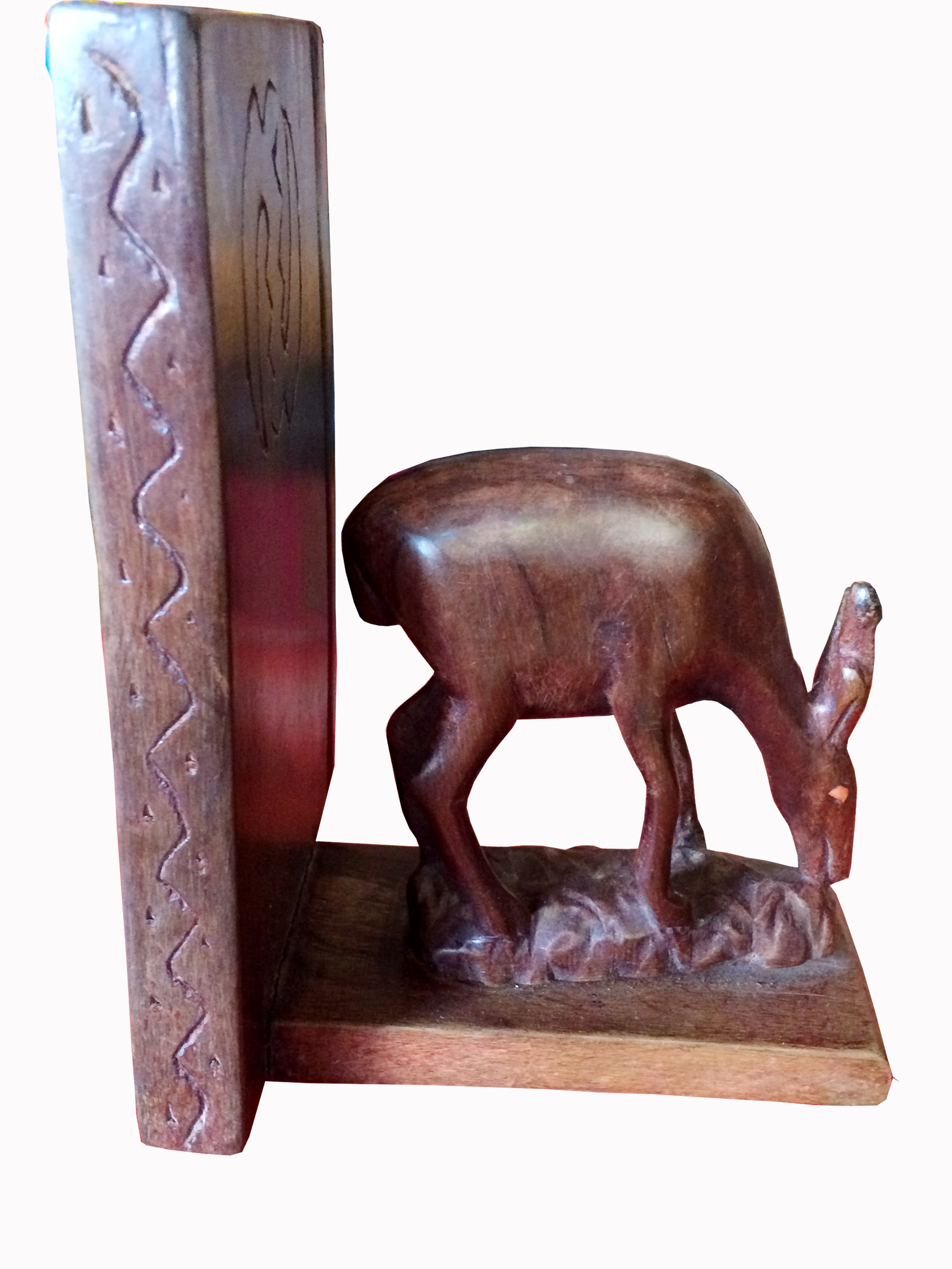 Hand Carved Vintage African Bookend,African Art Object, Home Decor, One