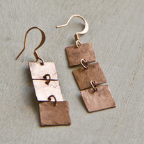 Squares Copper Earrings