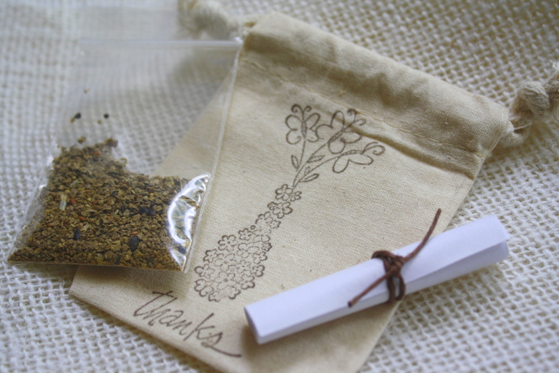 Wedding wild flower seeds and poem
