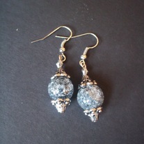 1" Gray Crystal earrings