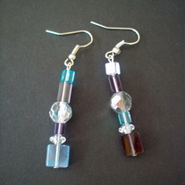1 1/2 " Purple hanging earrings