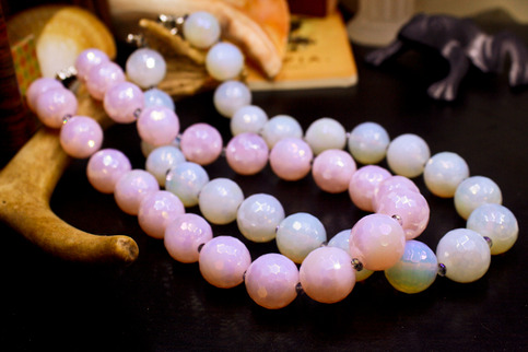 Pink or Blue Opalite Princess Length Necklace