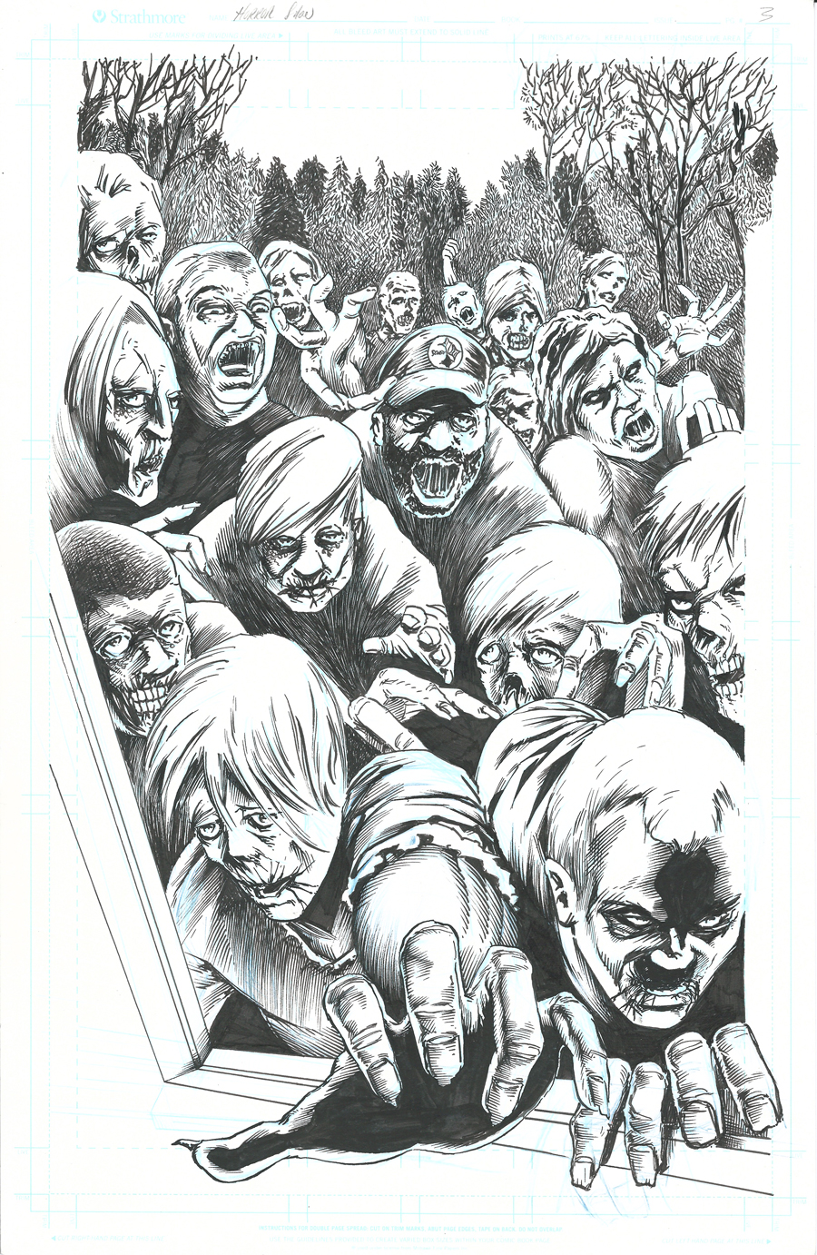 Horror Show Issue 1 Sequential Production Page Pen and Ink with