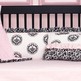 Pink, white, black Crib Bedding Set - Thumbnail 2