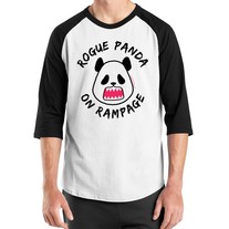 Panda Jersey - Kawaii Rogue Panda on Rampage - Doublesided - Raglan Baseball Jersey T-Shirt