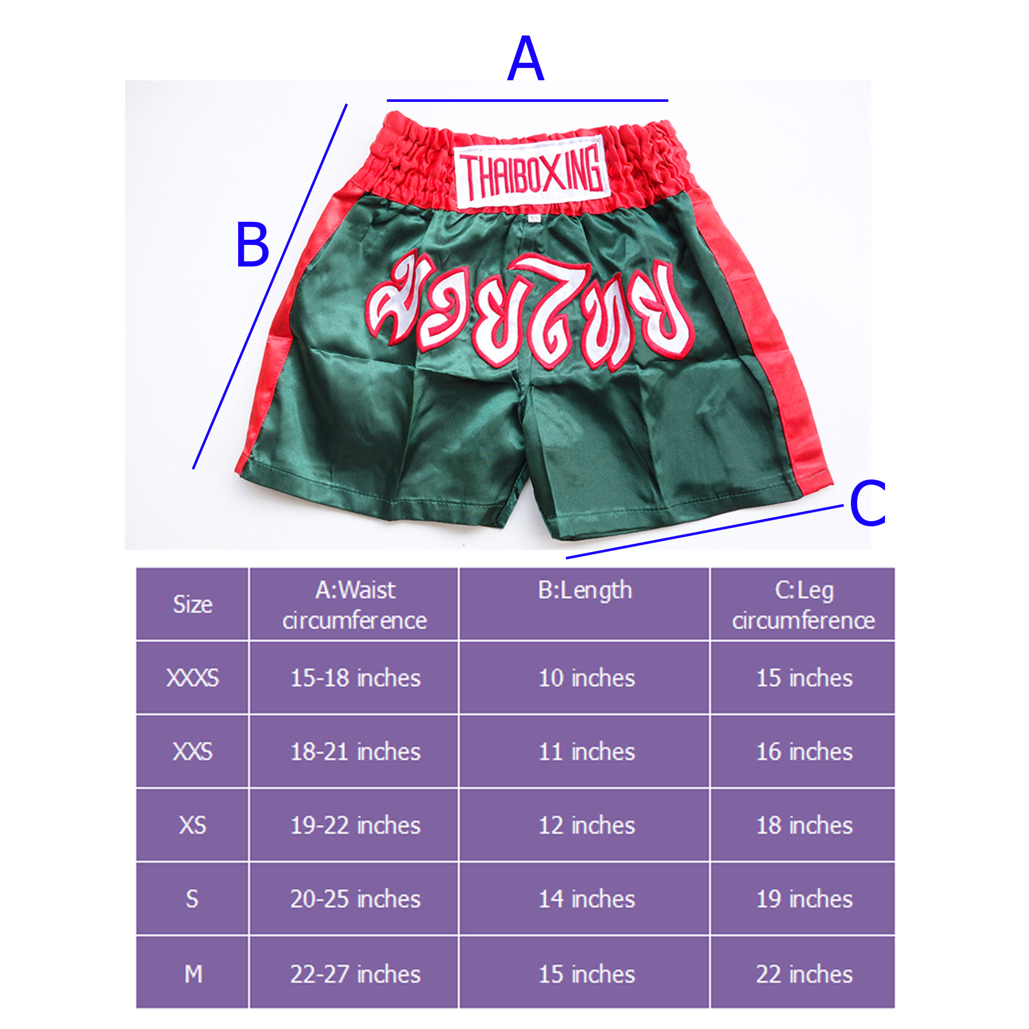 Boxing Shorts Satin for Kid's Childrens Muay Thai Fighting Kickboxing