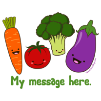 Ladies' T-Shirt - Personalized Kawaii Vegetables