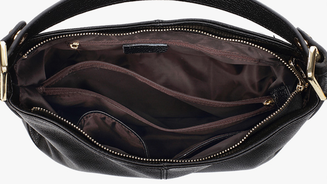 Minimal Chic Navy Leather Hobo Bag. Genuine Leather Hobo. Midnight Blue Leather Shoulder Bag