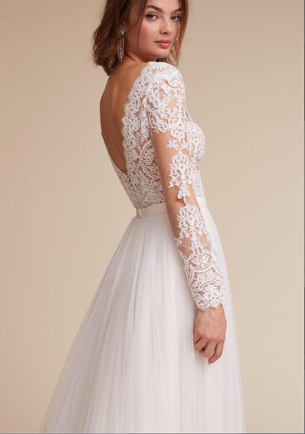 Wedding Dress with Sheer Top