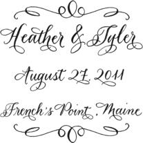 Save the Date Custom Calligraphy Stamp - BLUE PIANO Style