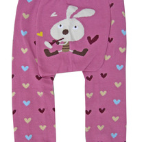 Bunny with Flute and Hearts Design Legging Pants Tights for Girls Baby 3 mos to Toddler Kids 4T