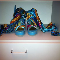 Bebe Colorful Scarf Sandal(Size 7)