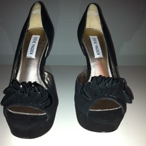 Steve Madden Black Suede Open Toe (Size 8.5)