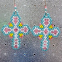 Celtic Cross Beaded Earrings
