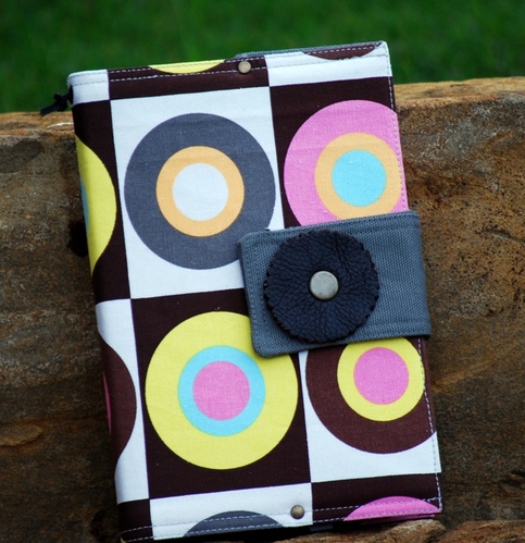 Fabric Covered A5 Journal - Retro Circles - RESERVED for Dreamers Markets