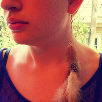 Polka Brown Feather Earring