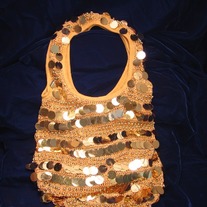 Large Sequin and Beaded Knit Sack Bag - 199HB