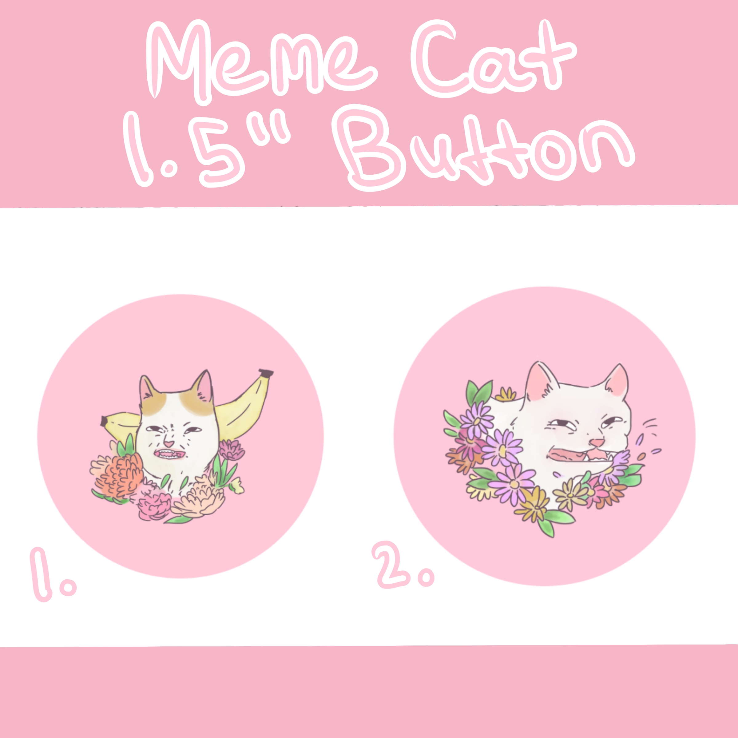 Meme Cat 15 Button EverydayKawaii Online Store Powered By Storenvy