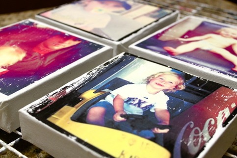 SET OF 4 Photo Transfers - Collage of 4 Wall Hanging Canvases - Using YOUR own pictures