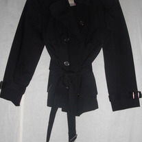  BURBERRY SHORT DOUBLE BREASTED TRENCH COAT Sz 4-6 us