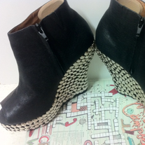 Jeffrey Campbell The Tick Stud Shoe/Wedge in Black
