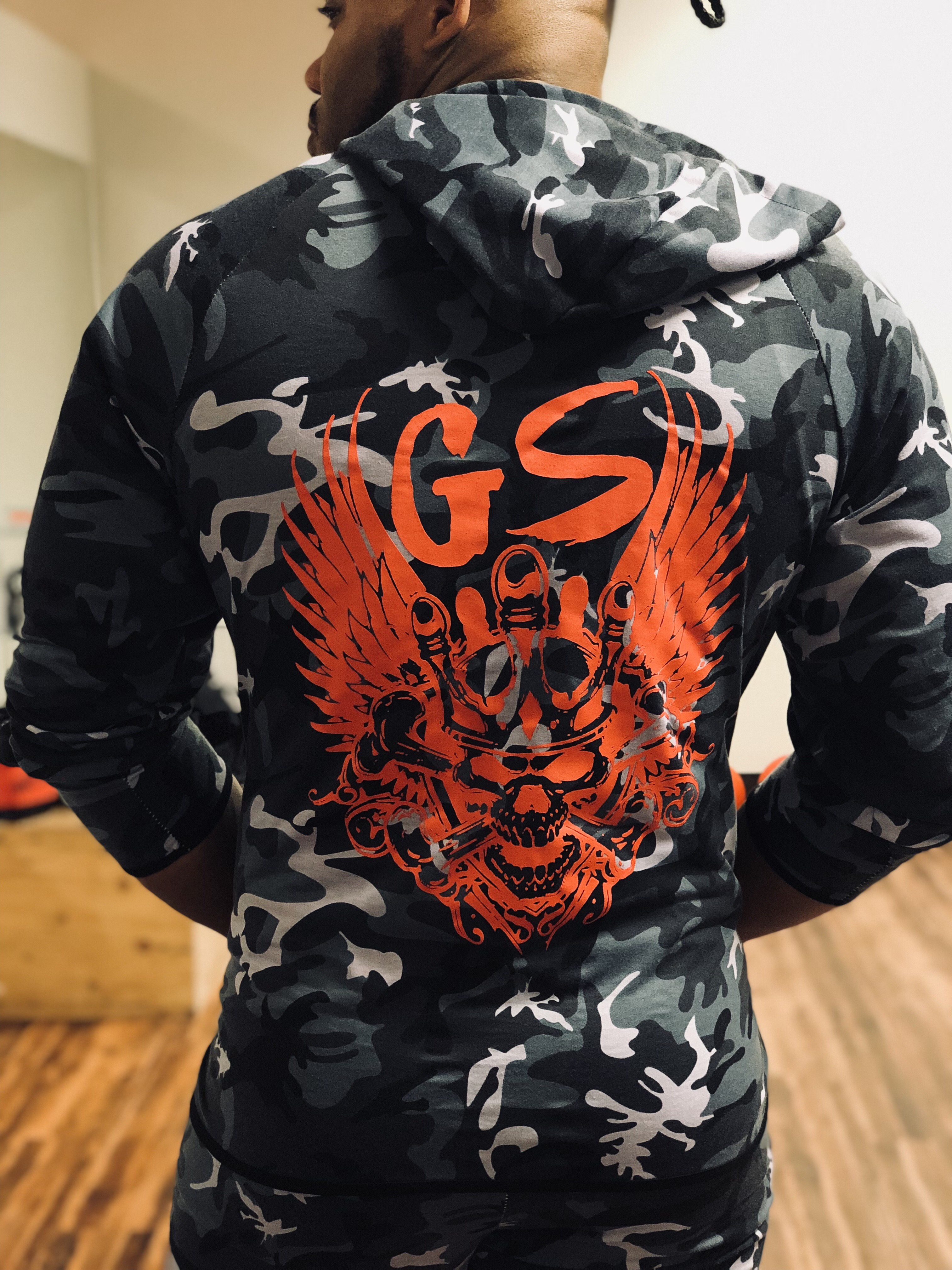 GYM SAVAGE Blue camo zip up hoodie · GYM SAVAGE · Online Store Powered