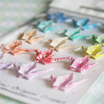 15 Multi-Rainbow Color Miniature Origami Cranes Set for Various Scale Dolls and Dollhouses