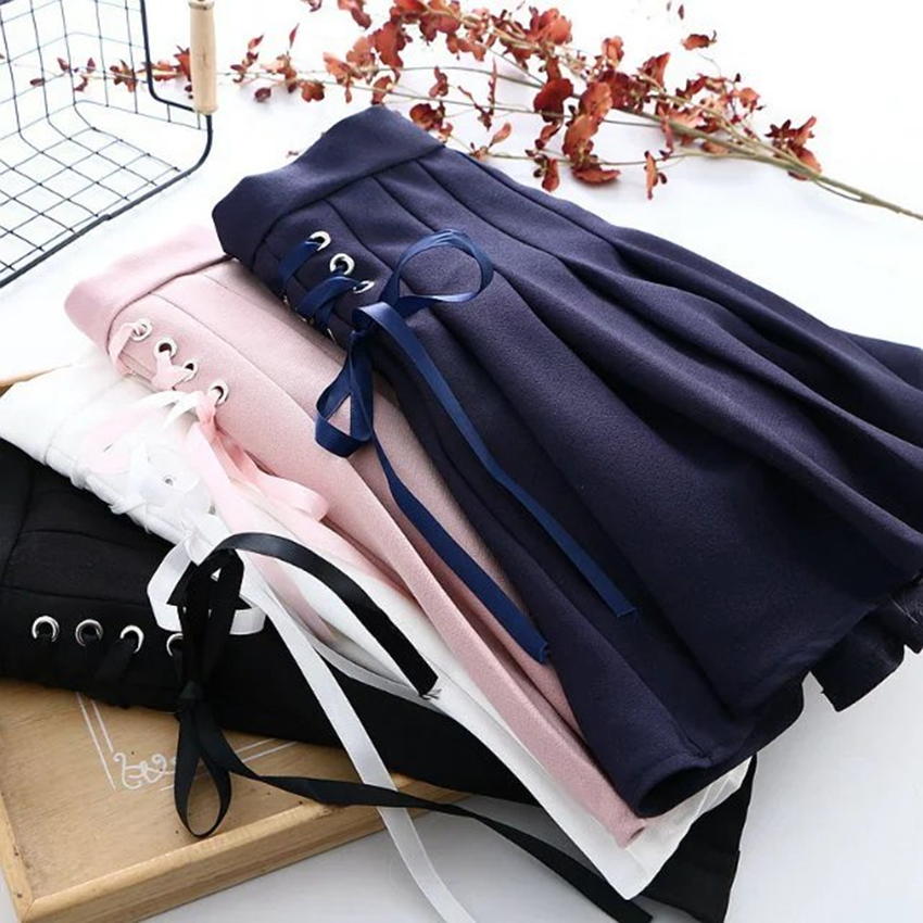 [With Safety Pants] Ribbon Sweet Pleated Skirt C00980 · CutieKill