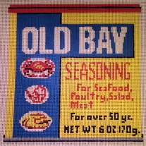 Old Bay Pillow Canvas on 13 Mesh