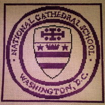 NCS, National Cathedral School Pillow Canvas on 13 Mesh