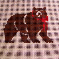 Landon School Bear Ornament Canvas on 18 mesh