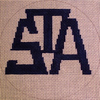 St. Albans Logo Ornament Canvas on 18 Mesh