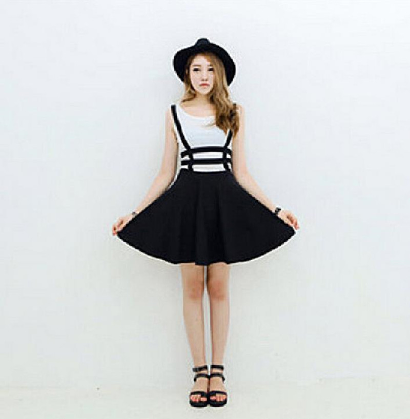 Women's Pleated Suspender Skirt Elastic dress · Harajuku fashion