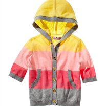 Juicy Couture Apple Blossom Striped Hooded Cardigan