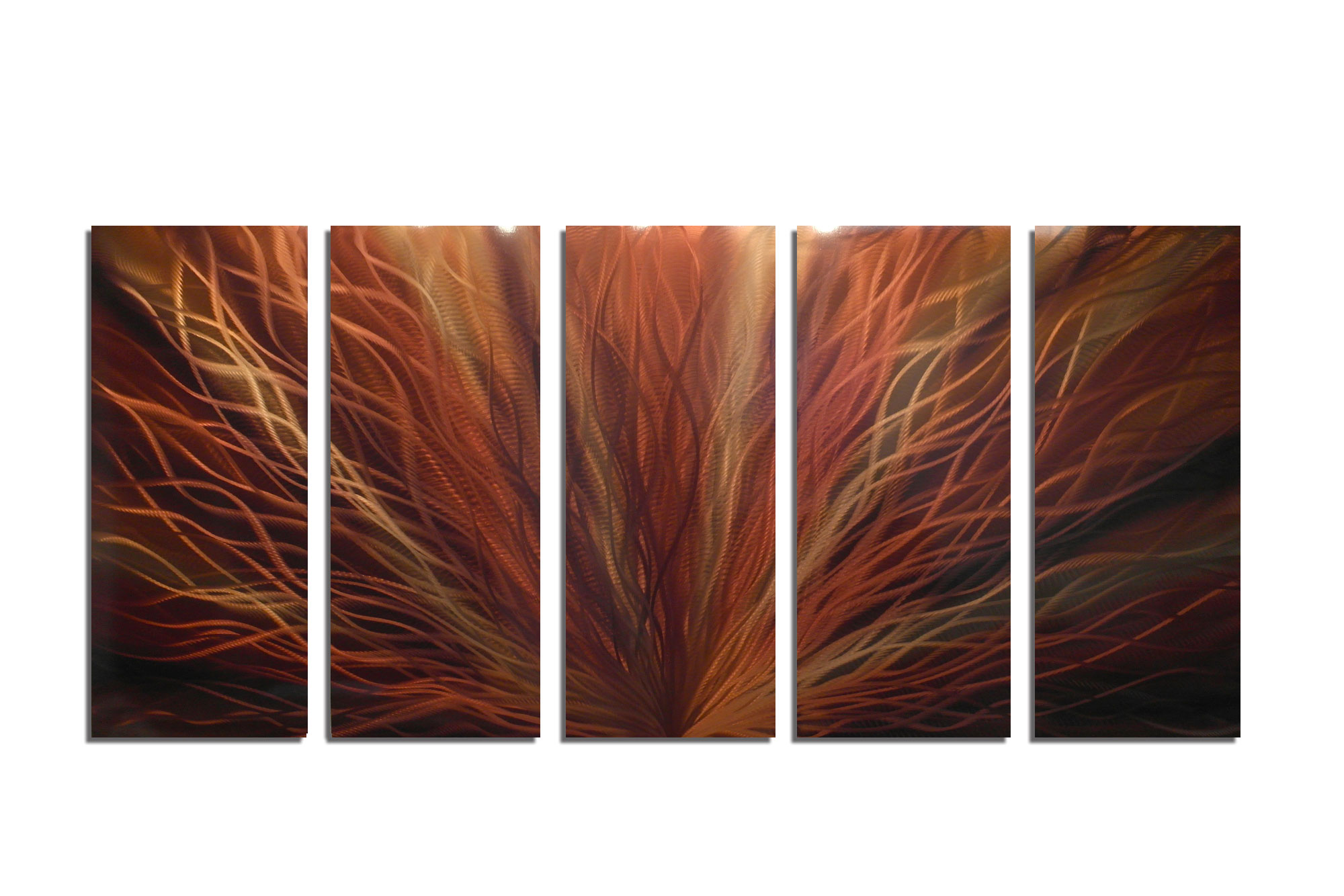 Radiance Bronze v2 36x79 Abstract Metal Wall Art Contemporary Modern