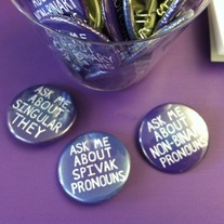 1.5" Ask Me About... Pronouns Buttons