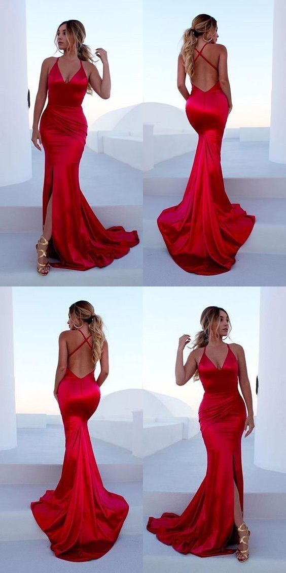 Red String Prom Dress