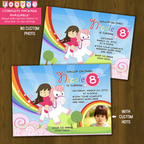 Pony and Rainbow Printable Birthday Invitation