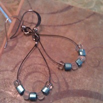 Teal & White Teardrop Earrings