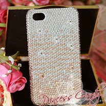 Bling Sparkle Crystal Deep to Light Orange Color Crystal iPhone 4/4S Case