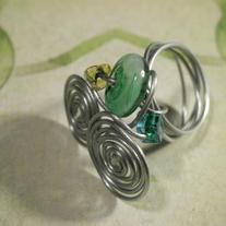 Whirlpool Glass Ring and Earring Set