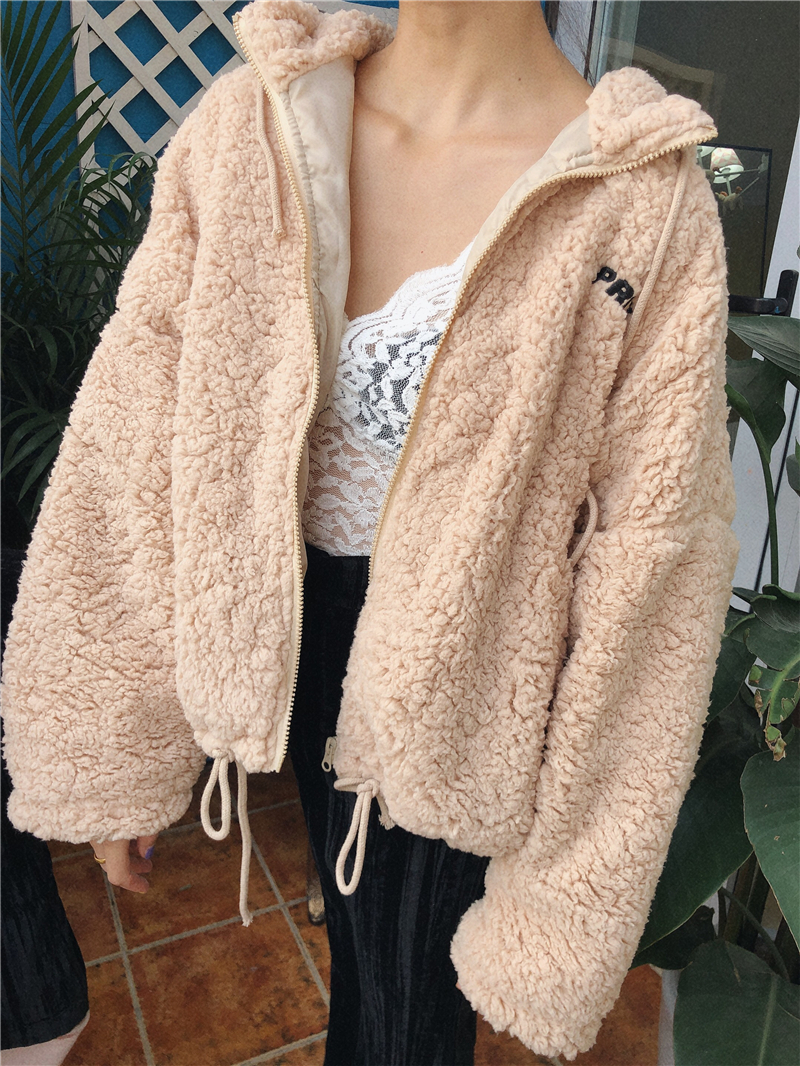 Warm Loose Plush Hooded Jacket Soft Teddy Bear Loose Jacket FE CLOTHING Online Store Powered 