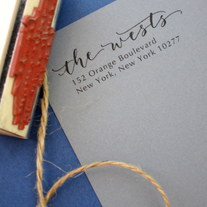 Custom Calligraphy Address Stamp -- Mixed Calligraphy and type - MODERNE Style
